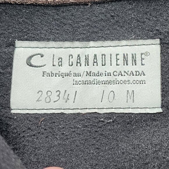 LA CANADIENNE Waterproof Suede Ankle Bootie Square Toe Low Wedge Brown - Picture 8 of 9